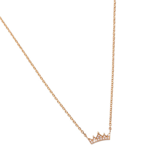 Petite Diamond Micro Pave Crown Necklace
