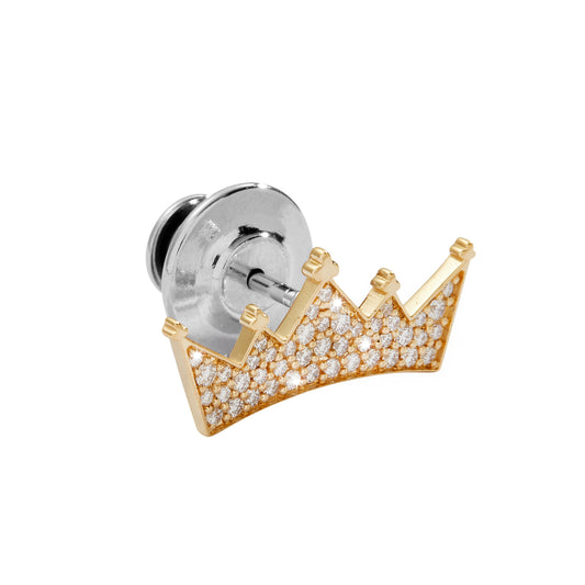 Medium Crown Diamond Micro Pave Lapel Pin