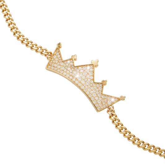 Large Crown Diamond Micro Pave Bracelet